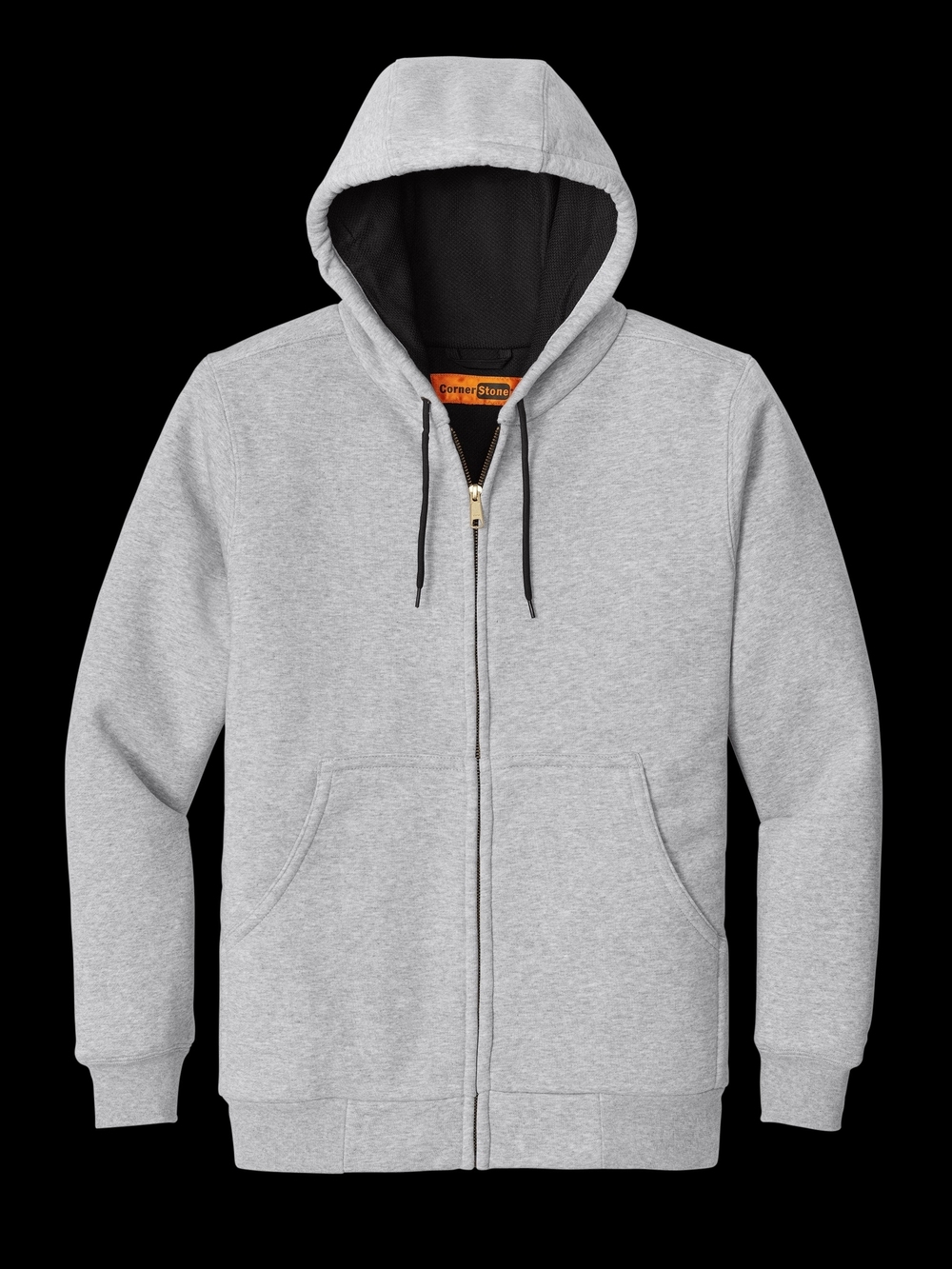 Corner Stone Men’s Light Gray Full-Zip Hooded Jacket